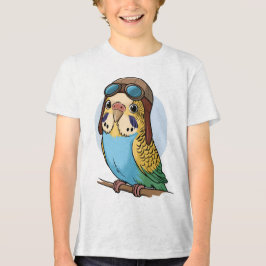Kawaii Budgie – Illustratie van een Vogelachtige P Tri-Blend Shirt