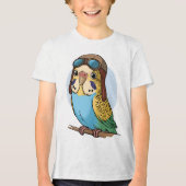 Kawaii Budgie – Schattigee Parkiet Vogelillustrati Tri-Blend Shirt (Voorkant)