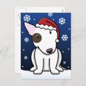 Kawaii Bull Terrier Christmas Briefkaart (Voorkant / Achterkant)