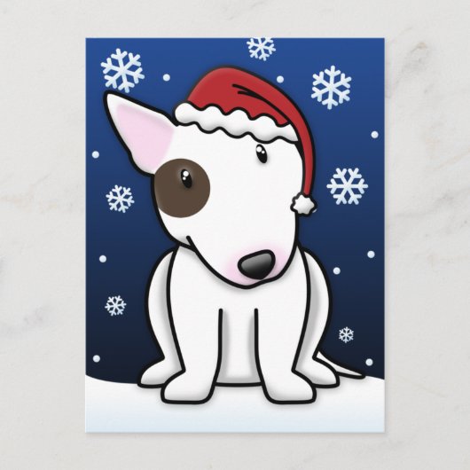 Kawaii Bull Terrier Christmas Briefkaart (Voorkant)