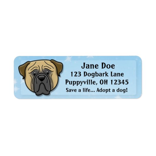 Kawaii Bullmastiff Etiket (Voorkant)
