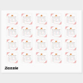 Kawaii Bun Red Gingham Allergy Alert Vierkante Sticker (Vel)