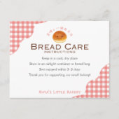 Kawaii Bun Red Gingham Bread Care Instructions Bedankkaart (Voorkant)