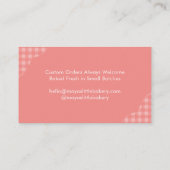 Kawaii Bun Red Gingham Watercolor Bakery Visitekaartje (Achterkant)