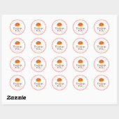 Kawaii Bun Rode Gingham Bakkerij Bedankt Ronde Sticker (Vel)