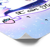 Kawaii bunicorn - Ik geloof dat ik kan vliegen Poster (Hoek)