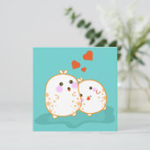 Kawaii Bunnies Feestdagenkaart (Staand voorkant)