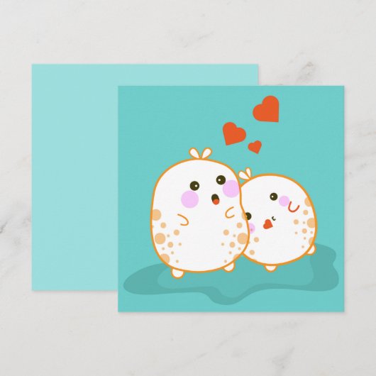 Kawaii Bunnies Holiday Kaart (Voorkant / Achterkant)