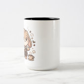 Kawaii Bunny Barista Mok Twee-Tons (Center)