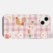 Kawaii Bunny & Bear Aesthetic iPhone 14 Pro Hoesje (Achterkant horizontaal)