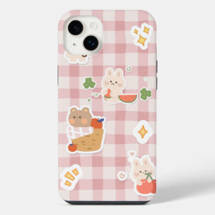 Kawaii Bunny & Bear Aesthetic iPhone 14 Pro Hoesje