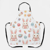 Kawaii Bunny Café Pasen Cute Chibi Konijnen Schort (Voorkant)