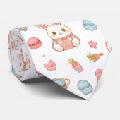 Kawaii Bunny Café Pasen Cute Chibi Konijnen Stropdas (Opgerold)