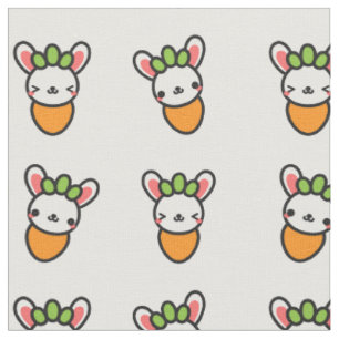 Kawaii Bunny Carrot Stof