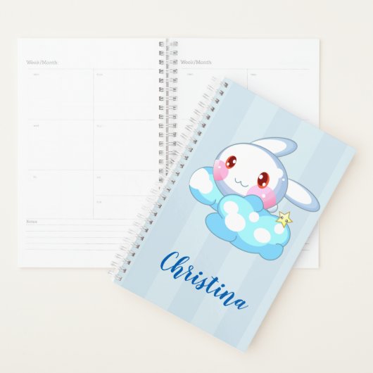Kawaii Bunny, Cloud & Star Custom Planner (Display)