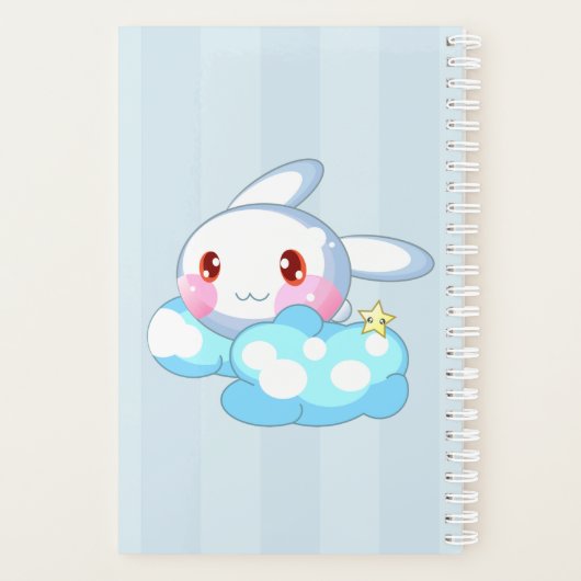 Kawaii Bunny, Cloud & Star Custom Planner (Achterkant)