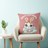 Kawaii Bunny – Cute Chibi Rabbit Throw Pillow Kussen (Stoel)