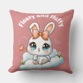 Kawaii Bunny – Cute Chibi Rabbit Throw Pillow Kussen (Voorkant)
