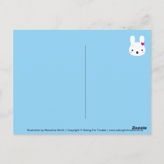 Kawaii Bunny Emoties Briefkaart (Achterkant)