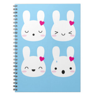 Kawaii Bunny Emoties Notitieboek