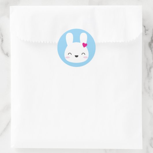 Kawaii Bunny Emoties Ronde Sticker (Tas)