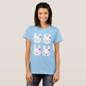 Kawaii Bunny Emoties T-shirt (Voorkant volledig)
