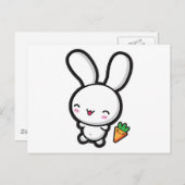 Kawaii Bunny en Carrot Briefkaart (Voorkant / Achterkant)