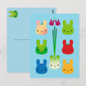 Kawaii Bunny Fruit & Vegetables Briefkaart (Voorkant / Achterkant)