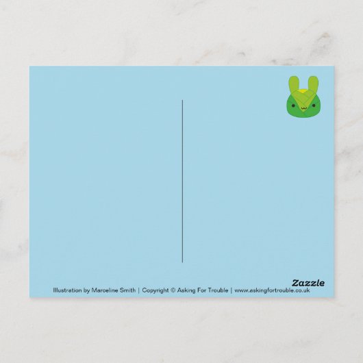 Kawaii Bunny Fruit & Vegetables Briefkaart (Achterkant)