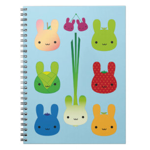 Kawaii Bunny Fruit & Vegetables Notitieboek