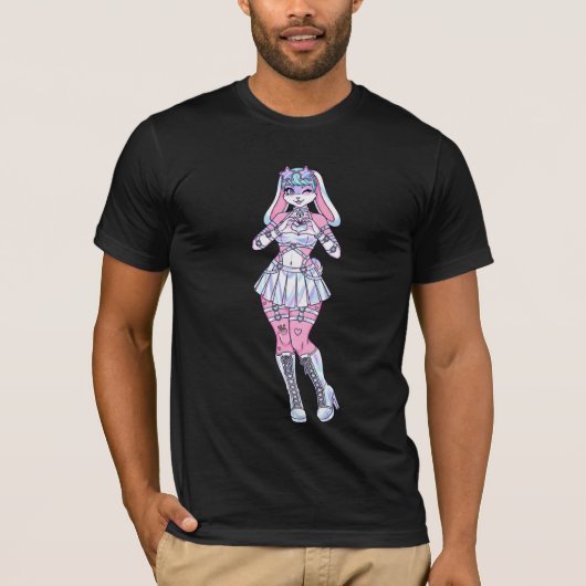 Kawaii Bunny Girl Pastel Furry T-shirt (Voorkant)