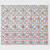 Kawaii Bunny Hearts Love Seamless Pattern Cadeaupapier (Vlak)