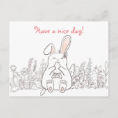 Kawaii Bunny/ Heb een leuke dag Briefkaart (Voorkant)