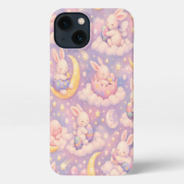 Kawaii Bunny iPhone 13 Case, Pastel Purple Rabbit Hoesje