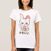 Kawaii Bunny Kat Pasen Cute Design T-shirt (Voorkant)