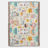 Kawaii Bunny Pastel Speelse Kinderen Dekbed Deken (Voorkant Verticaal)