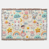Kawaii Bunny Pastel Speelse Kinderen Dekbed Deken (Voorkant)