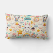 Kawaii Bunny Pastel Speelse Kinderkamer Kussensteu Kussen (Achterkant)