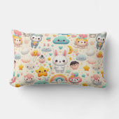 Kawaii Bunny Pastel Speelse Kinderkamer Kussensteu Kussen (Voorkant)