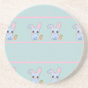 Kawaii Bunny pink mint accessories personalized Zandsteen Onderzetter