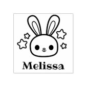 Kawaii Bunny Rabbit Rubber Stamp met jouw naam Rubberstempel (Afrduk)