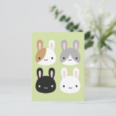 Kawaii Bunny Rabbits Briefkaart (Staand voorkant)