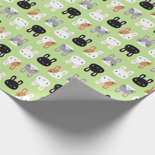 Kawaii Bunny Rabbits Cadeaupapier (Hoek)