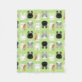 Kawaii Bunny Rabbits Fleece Deken (Voorkant)