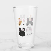 Kawaii Bunny Rabbits Glas (Achterkant)