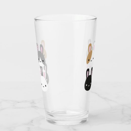 Kawaii Bunny Rabbits Glas (Rechts)
