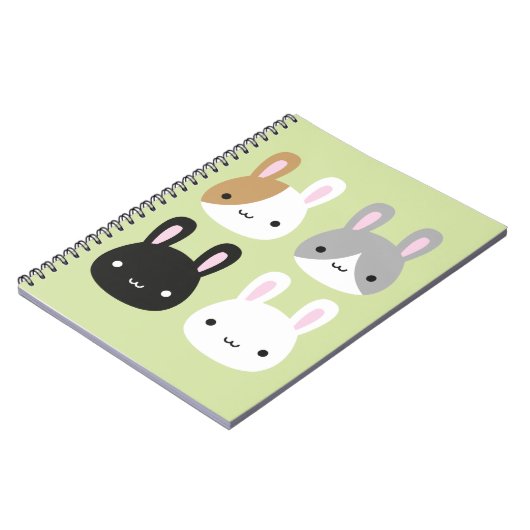 Kawaii Bunny Rabbits Notitieboek (Linkerzijde)