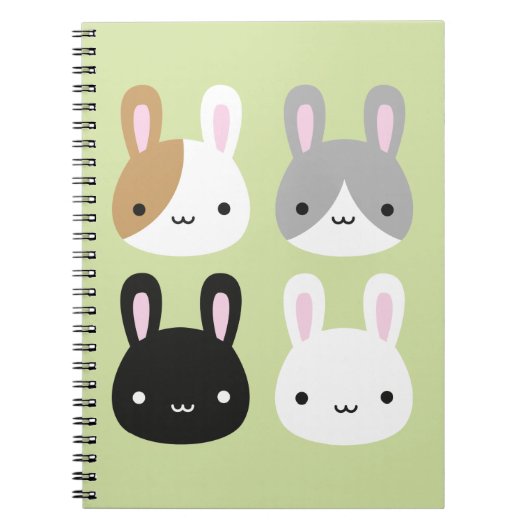 Kawaii Bunny Rabbits Notitieboek (Voorkant)