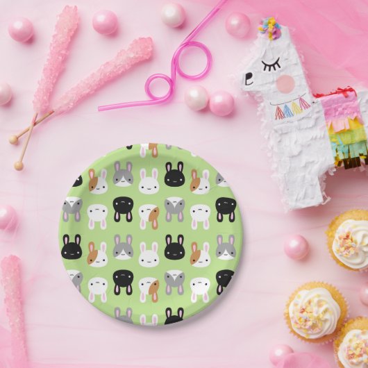 Kawaii Bunny Rabbits Papieren Bordje (Feest)