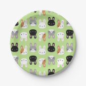 Kawaii Bunny Rabbits Papieren Bordje (Voorkant)